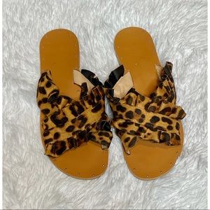 Cheetah Print Ruffle Sandals